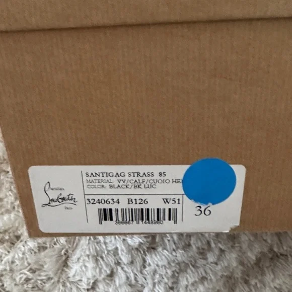 Christian Louboutin Santia ✨ Suede and Crystal Boots✨size 36-NEW - Picture 8 of 8